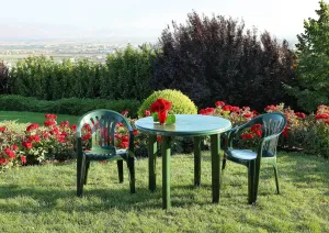 Palma Striped Plastic Armchair with Ventilation Holes
