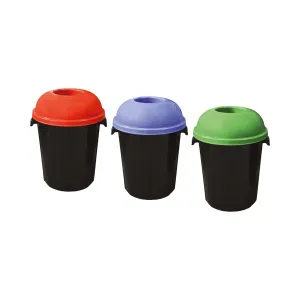 Oreo Dustbin Plastic Round with Open Cover