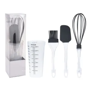 Baking Set 4Pcs Anthracite - Whisk, Spatula, Brush, Cup