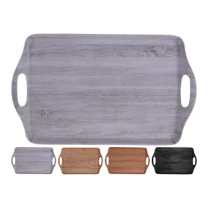 Serving Tray Melamine, Bamboo & Grey, 45X30 cm