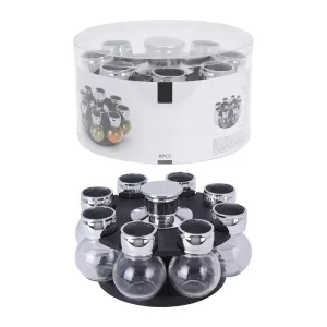 Spice Carousel 8Pcs Rotating Glass Jars Set
