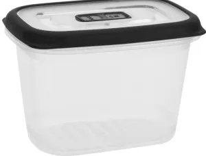 Transparent Plastic Storage Box 600ml - Black TPE Rim