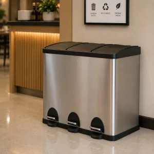 Stainless Recycling Dustbin 3 Sections