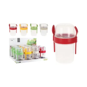 Salad Bowl With Cutlery - Plastic, BPA Free, 1.1L