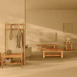 TV Furniture Bamboo Hoca - Premium Bamboo, 140cm, 100kg Capacity