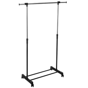 GARMENT RACK ICARE SIMPLE - Stainless Steel Rod, 4 Wheels