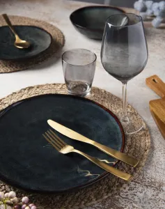 Artisan Blue 12 Pcs Porcelain Dinner Set with Reactive Glaze