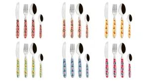 "ARLES" 24 PCS MTD Cutlery Set - Stainless Steel with PE Plastic Handle