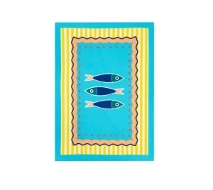 Corfu 100% Cotton Dish Cloth with Multicolored Greek-Inspired Print