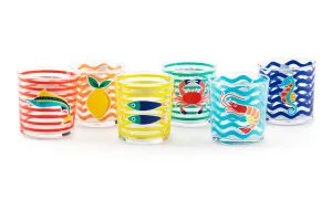 CORFU' Pack of 6 Printed Glasses