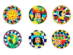 Sicilian Rhapsody Ceramic Coaster Set - 6 pcs, 10.5 cm