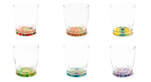 Pack of 6 LISBONA Water Glasses | 34 cl, Stylish Azulejos Pattern