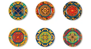 TRINACRIA Set of 6 Charger Plates, Multicolor, 33 cm