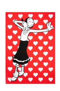 "OLIVIA" Dish Cloth, 100% Cotton, 50x70 cm, Red Border