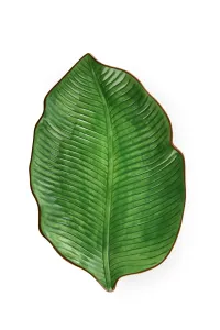 Foliage Leaf Ceramic Serving Plate, Leaf-Shaped