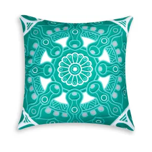 "MANDALA" Light Blue Pillow - Decorative Cushion, 45x45 cm