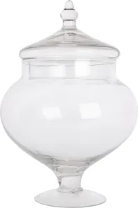 Clear Glass Biscuit Cookie Jar Pedestal Footed D17 x H28 cm