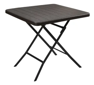 Folding Square Outdoor Table Wood-Effect 62x62x74 & 78x78x74 cm