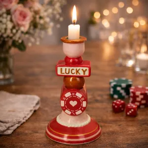 Lucky Dolomite Candlestick Holder Multi Color 10 x 10 x 20.3 cm