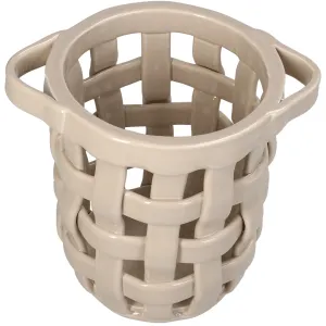 Dolomite Ceramic Basket Ivory 16.5 x 12.5 x 16 cm