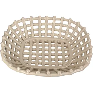 Dolomite Fruit Basket Ceramic 32.5x29.5x9 cm Ivory