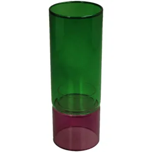 Glass Cylinder Candle Holder 17 cm Multicolored