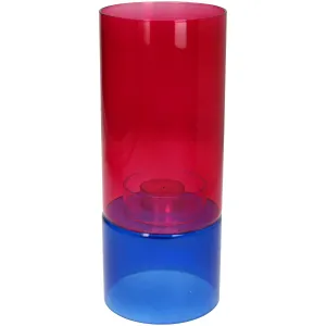 Glass Cylinder Candle Holder 25 cm Multicolored
