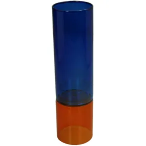 Multicolored Glass Cylinder Candle Holder 22 cm H x 6 cm D