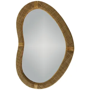 Rattan Wall Mirror Organic Shape 59.5x3x89.5 cm Natural