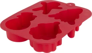 Cake Form Silicone Christmas 6-Cavity Baking Mold 25.5 x 16 x 3 cm