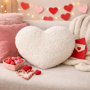 Cushion Heart Teddy Heart-Shaped Pillow 35x33 cm Polyester Knitted