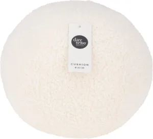 Cushion Round Knitted 100% Polyester Ã˜20 cm - Off-White, Taupe