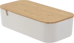 Mirror with Organizer “ Bamboo Lid, White