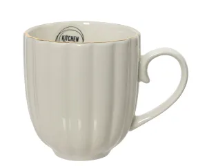Mug porcelain round w ear shiny corolla design w gold rim