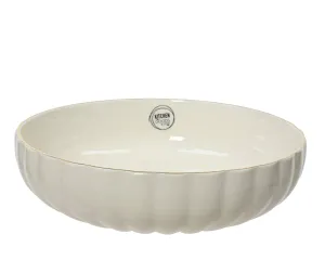 Bowl porcelain round shiny corolla design with gold rim (2)