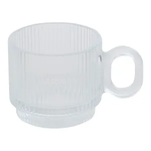 Espresso Cup Lorene 10 cl Transparent Glass - Ribbed Design