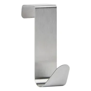 Set of 4 Stainless Steel Over-Door Hooks, Assorted Black & Silver