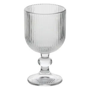 Ema Wine glass 25 cl transparent - Ribbed Stemmed Goblet