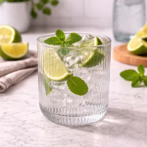 Low Ribbed Tumbler Ema 25 cl Transparent Glass - Ribbed Drink Glass