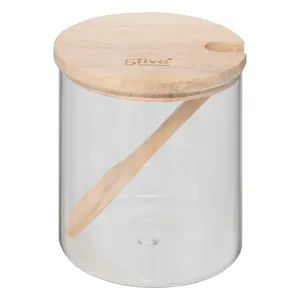 Hermet sugar bowl 0.4 l glass and wood