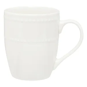 Pearl Mug 35 cl White Porcelain - Beaded Detail Ceramic Cup