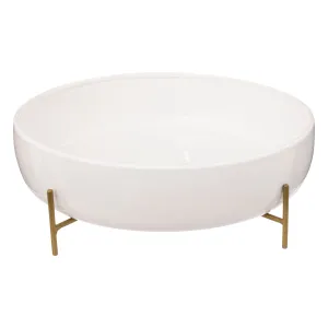 Le Collationer Ceramic Salad Bowl â€” Dolomite Serving Bowl with Stand
