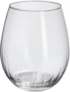 Drinking Glass Set 4pcs Stemless Clear Ribbed Base 390/440ml