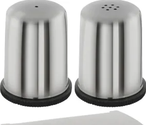 Pepper and Saltshaker Stainless Steel Set with PP Foot 8.7x4.5x6.5 cm