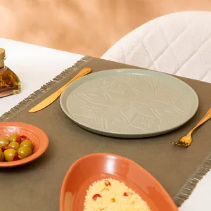 Sienna Flat Plate 27.5 cm Olive Green Faience