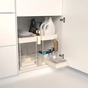 2-tier sliding organizer for cabinets “ under-sink kitchen rack