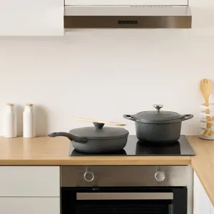 CAST ALU 28CM DEEP PAN GREY - 28cm Pan with Lid, Steamer & Spatula