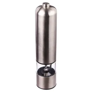 Tall stainless steel electric mill with LED 23 cm for condiments