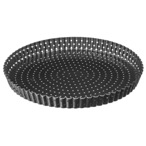 Metal quiche tin with loose base â€” Steel oven-safe, 28/32 cm