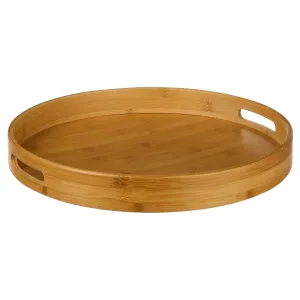 Bamboo Round Tray - 40cm Diameter MDF E1 & Bamboo Serving Tray